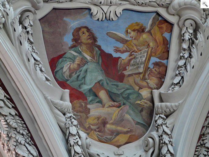 Carpoforo Tencalla, Evangelist unterhalb der Kuppel im Dom von Passau
